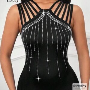 New in Packaging SHEIN Black Dress with Rhinestone Detailing. Gorgeous well made